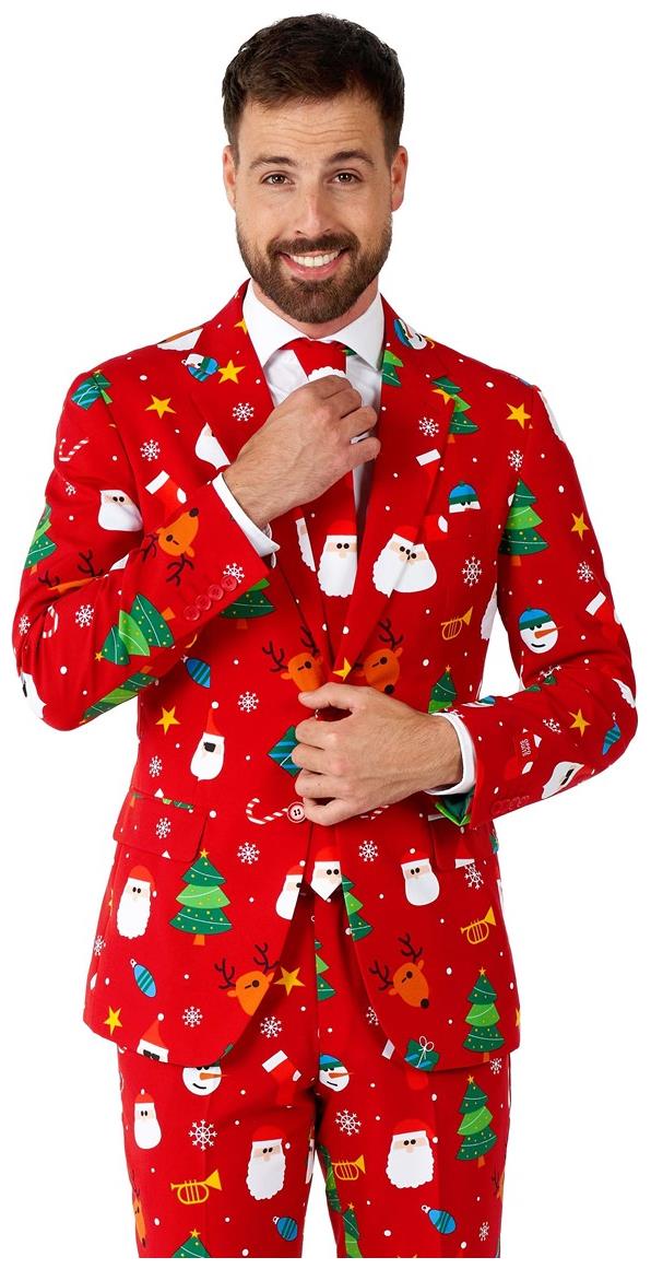 OppoSuits Men's Suits Festivity Red