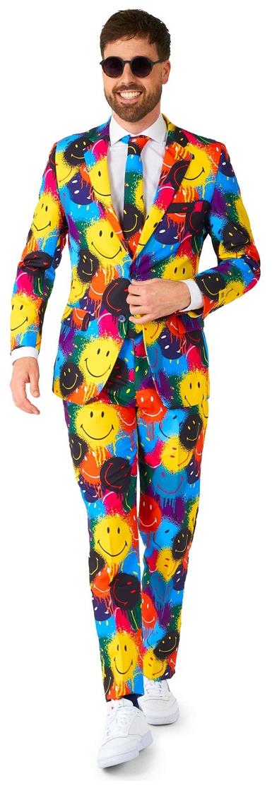 Stylish OppoSuits Smiley Drip Suit for High Fashion Events and Parties