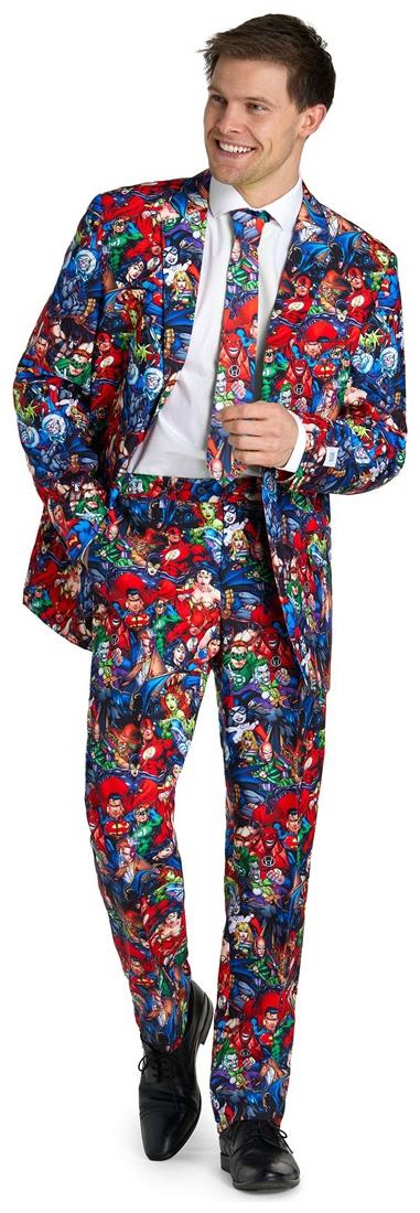 OppoSuits Men's DC Heroes Suit for Comic Con Halloween Parties and Superhero Dress-Ups