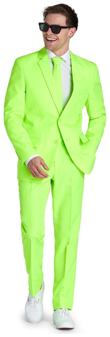 Vibrant OppoSuits Men's Neon Lucky Lime Suit for Holiday Parties and Festive Celebrations
