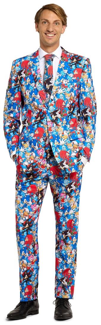 Official OppoSuits Sonic the Hedgehog Men's Suit for Speedy Themed Events and Costume Parties