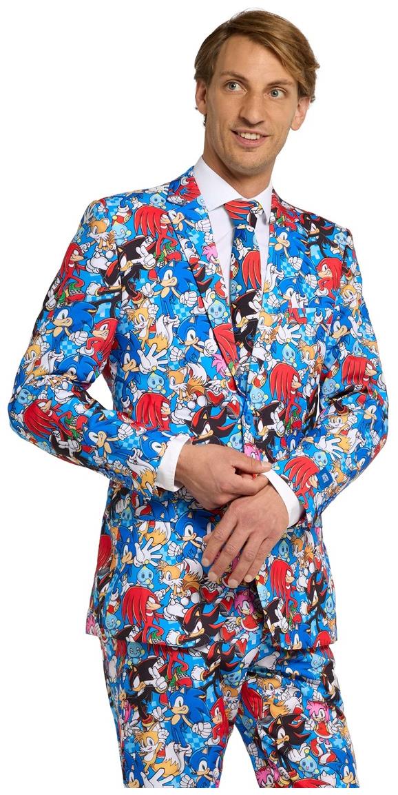 Official OppoSuits Sonic the Hedgehog Men's Suit for Speedy Themed Events and Costume Parties