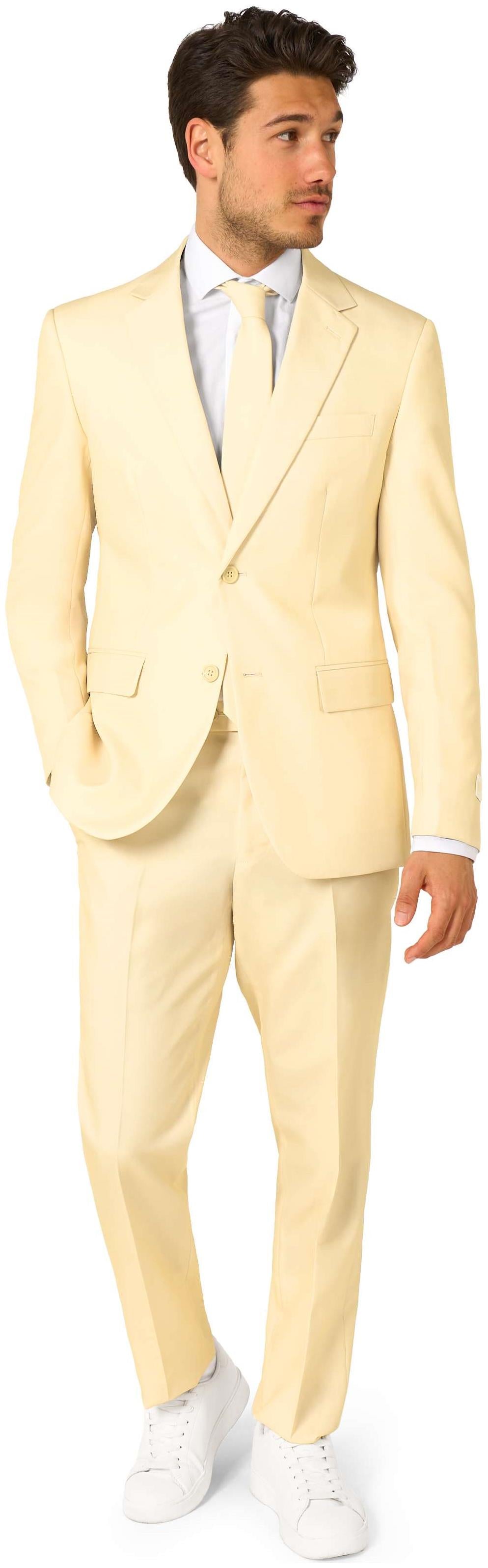 OppoSuits Men's Pastellow Suit for Springtime Style Events Celebrations and Casual Gatherings