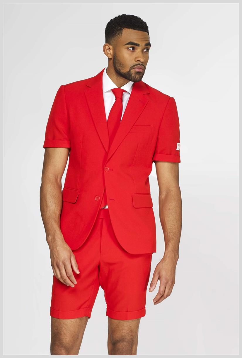 OppoSuits Red Devil Summer Suit for Costume Parties Festive Celebrations and Events