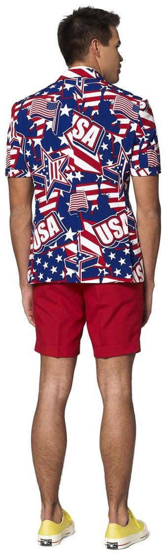 Stylish OppoSuits Men's Summer Mighty Murica Suit for National Holidays BBQs and Fourth of July Celebrations
