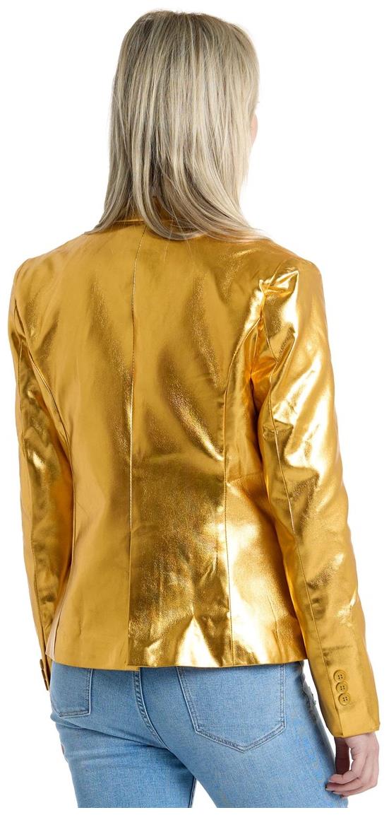 Stylish OppoSuits Women's Groovy Gold Blazer for Parties Holidays and Special Events