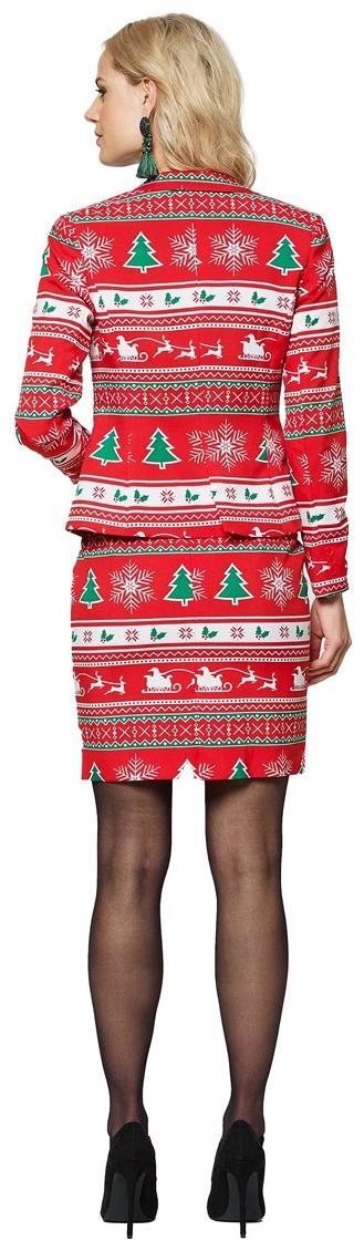 Stylish OppoSuits Women's Red Christmas Suit for Holiday Parties Festivities and Family Gatherings