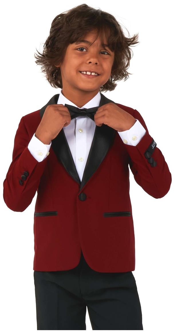 Elegant OppoSuits Boys' Tuxedos in Hot Burgundy for Weddings Formal Events and Special Occasions