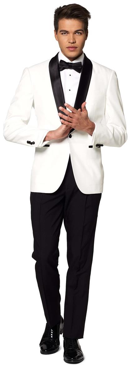 Elegant OppoSuits Men's Pearly White Tuxedo for Formal Events and Black Tie Occasions