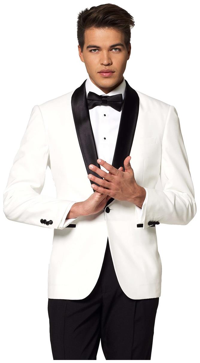 Elegant OppoSuits Men's Pearly White Tuxedo for Formal Events and Black Tie Occasions