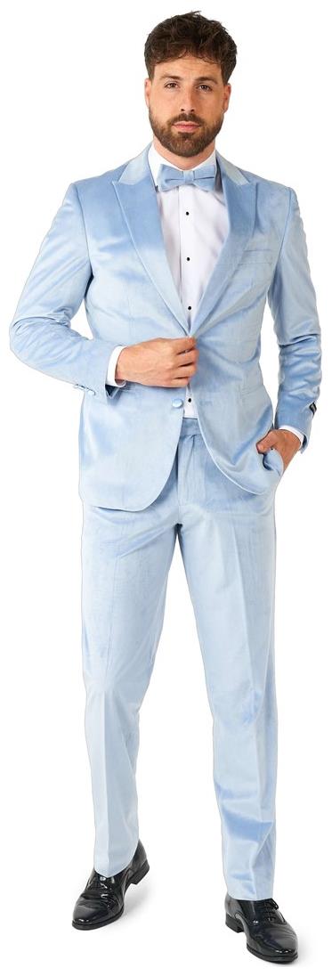 Stylish OppoSuits Vintage Blue Velvet Tuxedo for Elegant Events and Formal Occasions