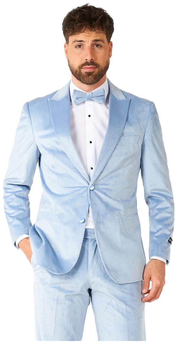 Stylish OppoSuits Vintage Blue Velvet Tuxedo for Elegant Events and Formal Occasions