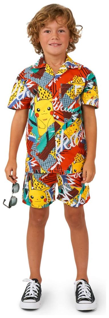 OppoSuits Boys Pika Pikachu Summer Set for Beach Pool Parties and Fun Outdoor Activities