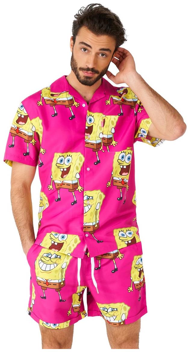 OppoSuits Men's Summer Sets SpongeBobT Pink