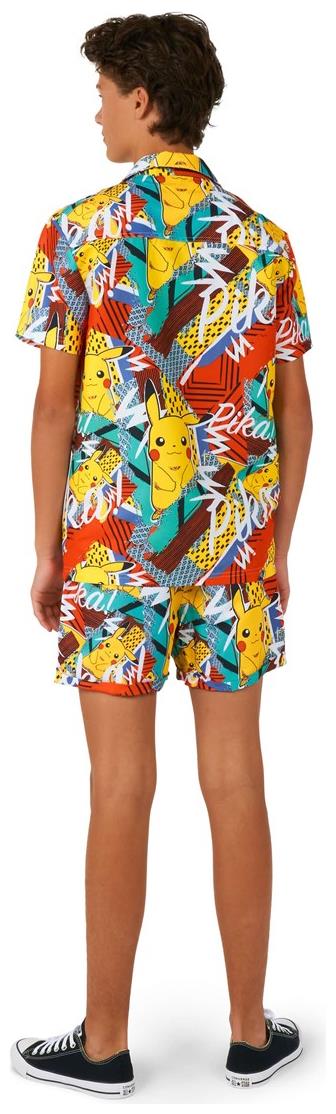 Fun OppoSuits Teen Boys Pika Pikachu Summer Set for Beach Pool Parties and Pokemon Themed Events