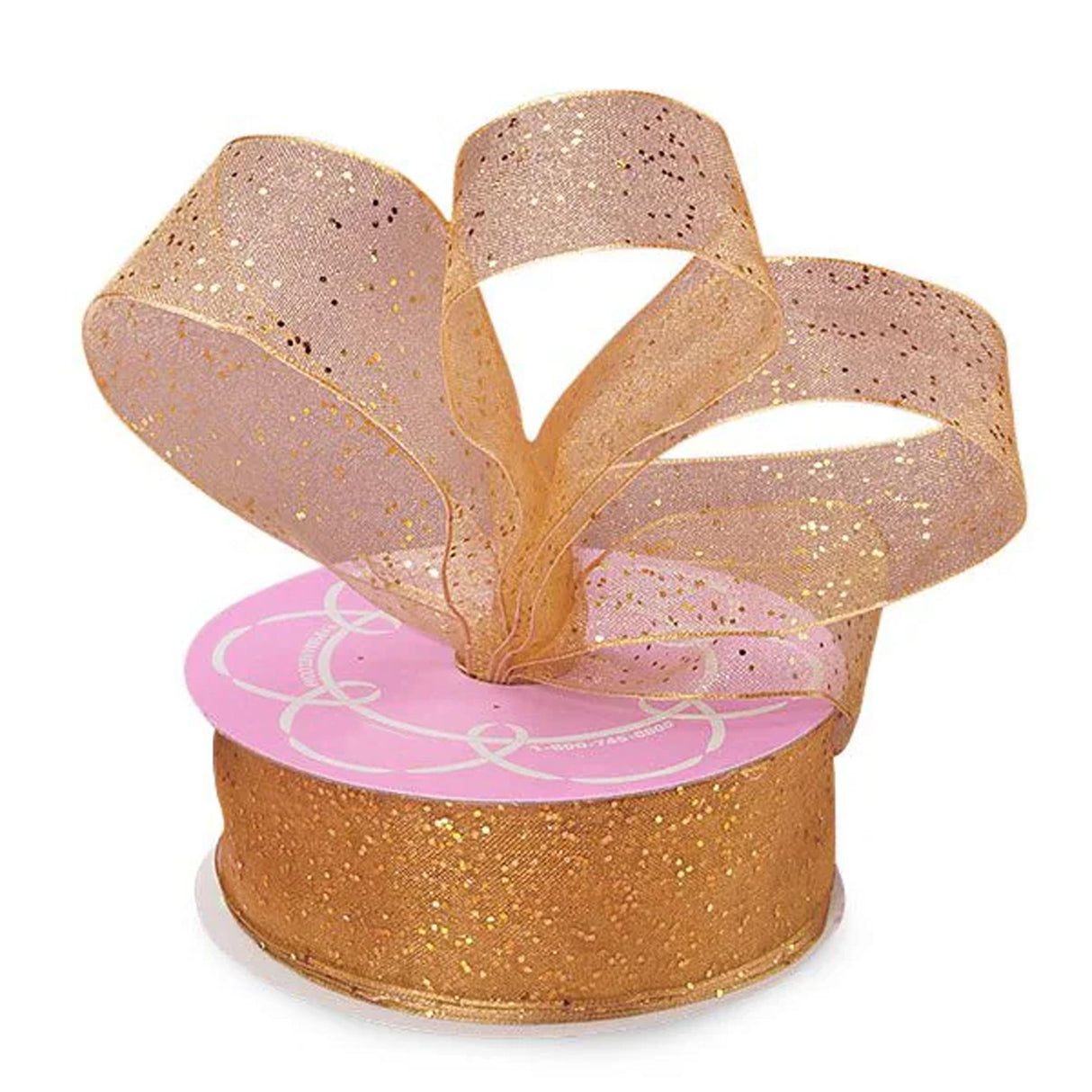 Gemstone Dust Sheer Ribbon 1 1/2 '' x 25 yd Gold Color 1 / ROLL