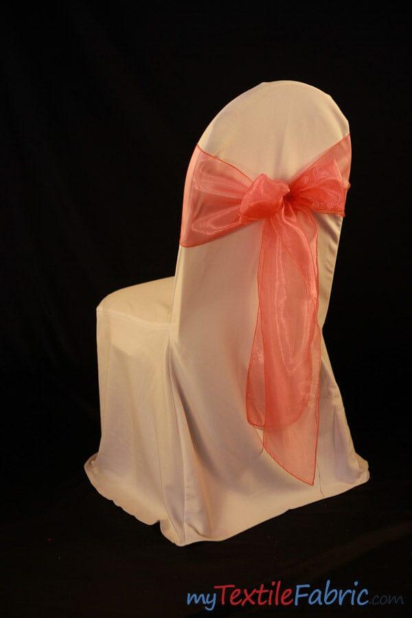 Organza Chair Sashes Polyester Fabric - Multiple Colors, 8" X 108" (Pack Of 50)