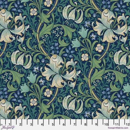 Quilting Cotton Golden Lily Navy William Morris