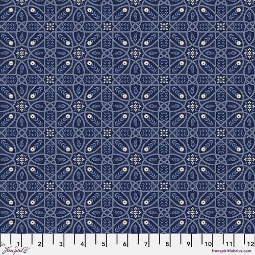 Quilting Cotton William Morris Brophy Trellis Blue Wandle Collection