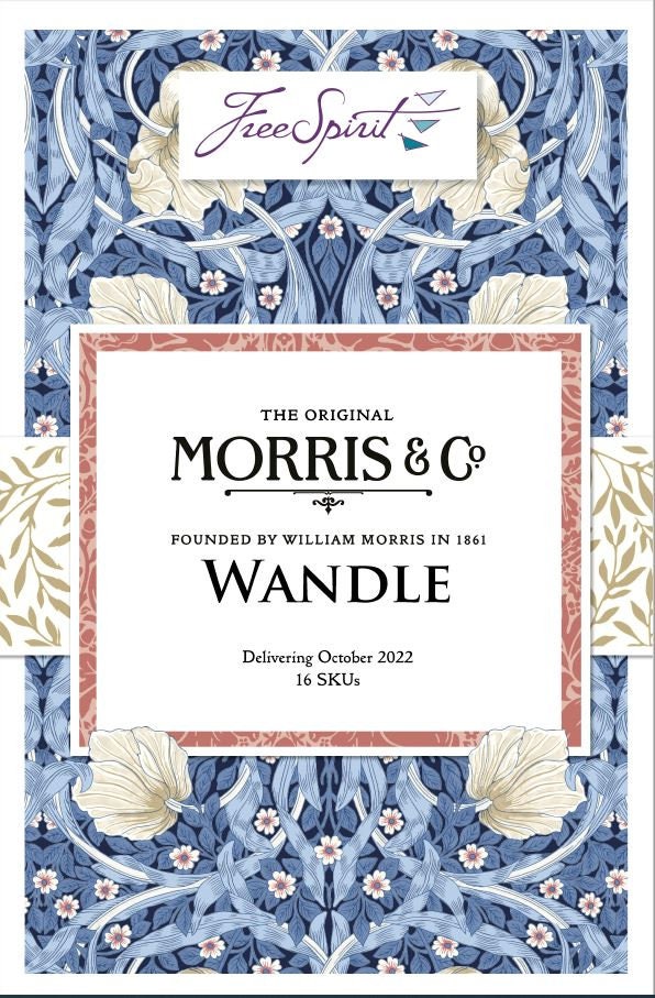 Quilting Cotton William Morris Brophy Trellis Blue Wandle Collection