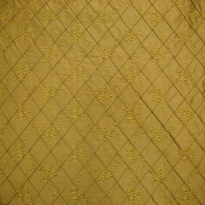 Orissa Silk Fabric - Small Diamond Floral Embroidered, 54" Width (1 Yard)