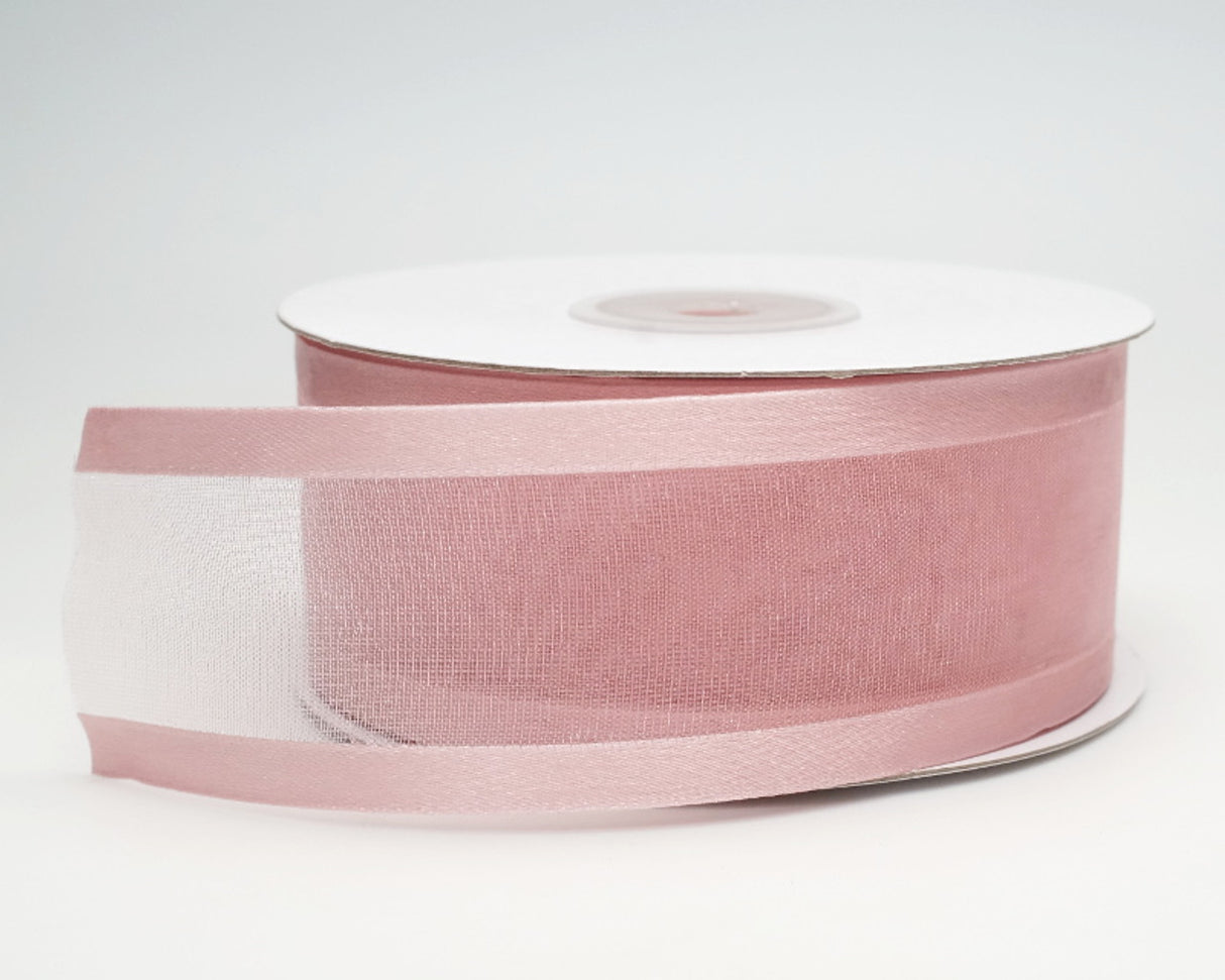 1.5"x25 yards Blush Organza Satin Edge Gift Ribbon