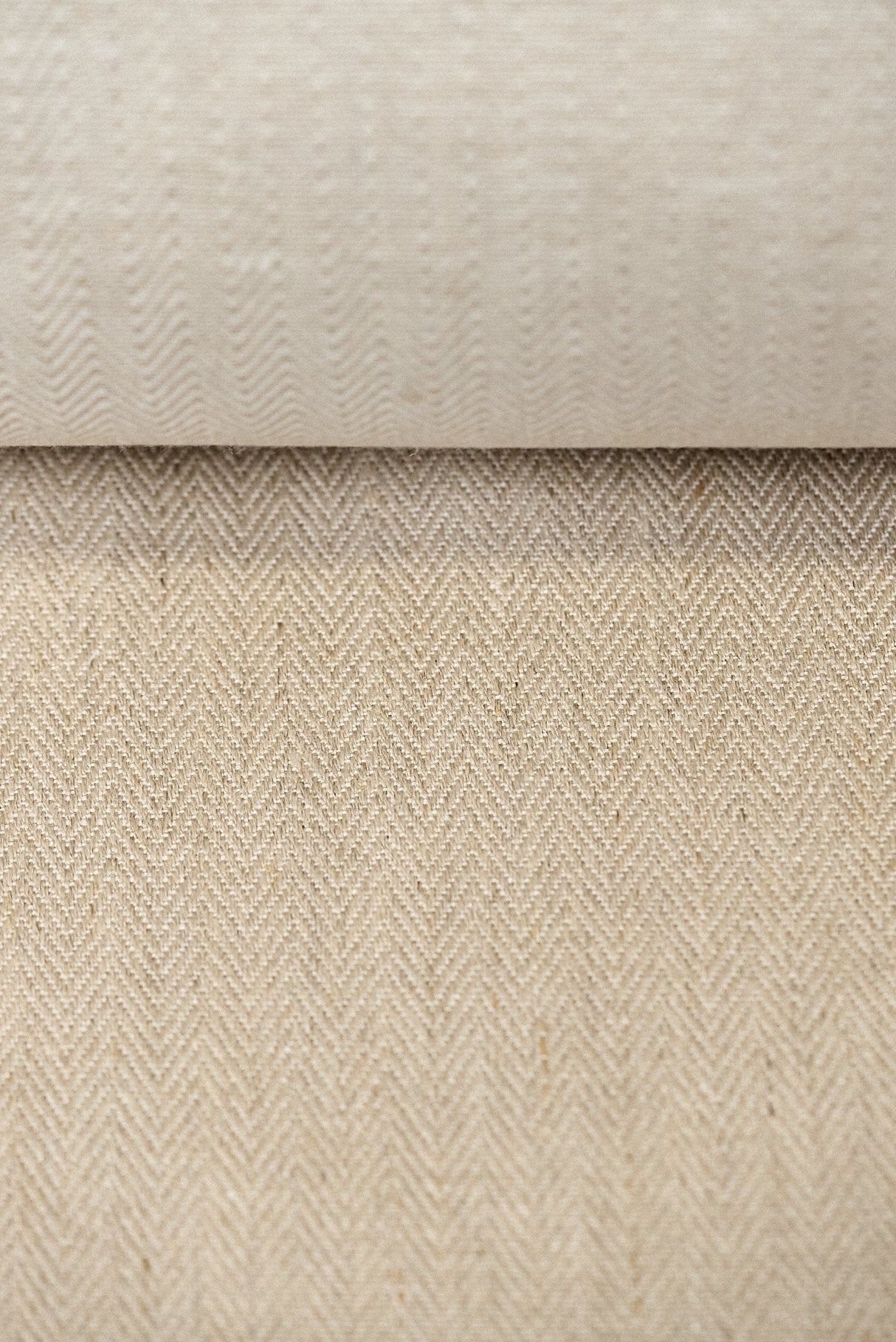 Linen Herringbone Fabric Oatmeal