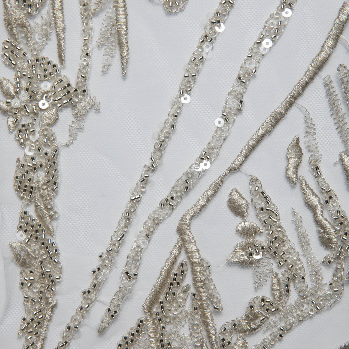 1 Yard P Soft Tulle Lace Fabric Embroidered Sequined Elegant Beautiful Design 52" Wide