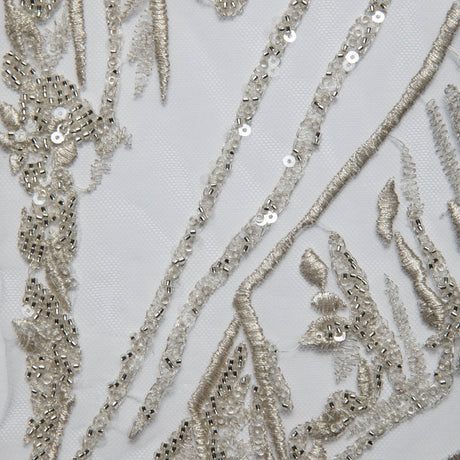 1 Yard P Soft Tulle Lace Fabric Embroidered Sequined Elegant Beautiful Design 52" Wide