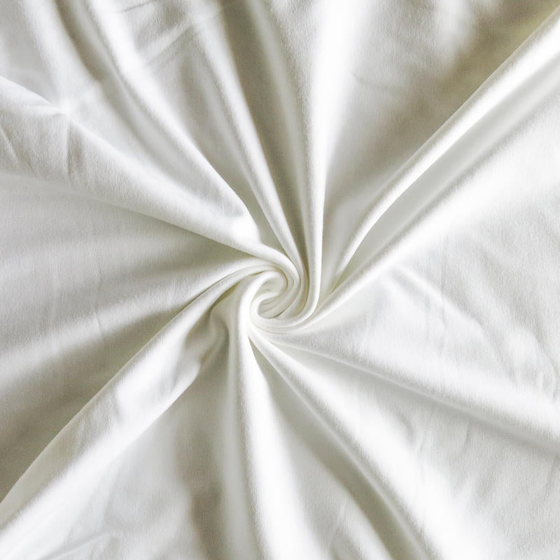 Cotton Lycra Jersey Knit Fabric Off White