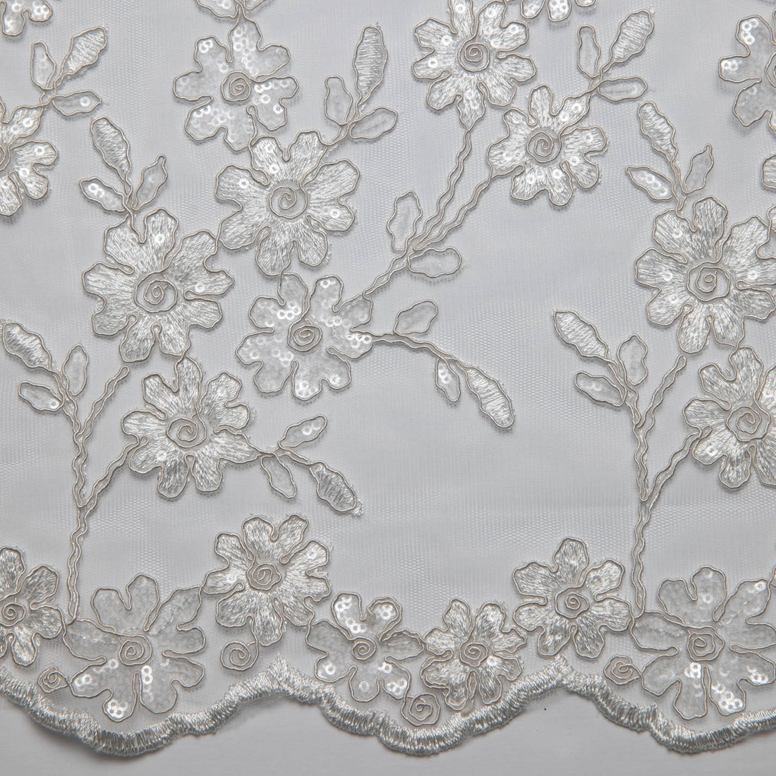 1 Yard Beautiful 3D Floral Applique Embroidered Tulle Lace Fabric 52" Wide Premium Fabric