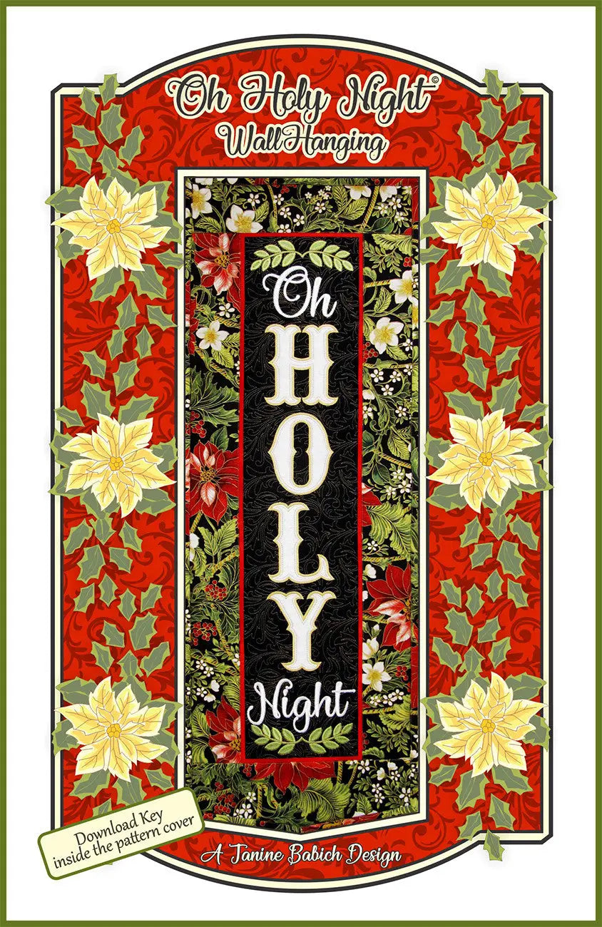Machine Embroidery Oh Holy Night Wall Hanging