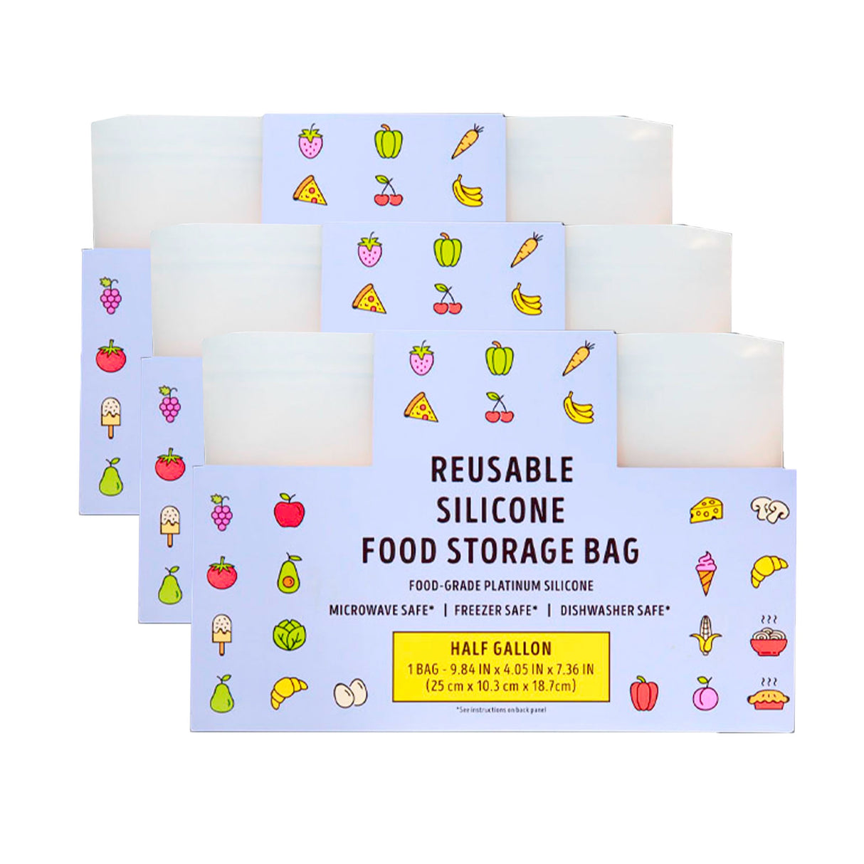 Reusable Silcone Food Storage Bag Half Gallon - 1 Each