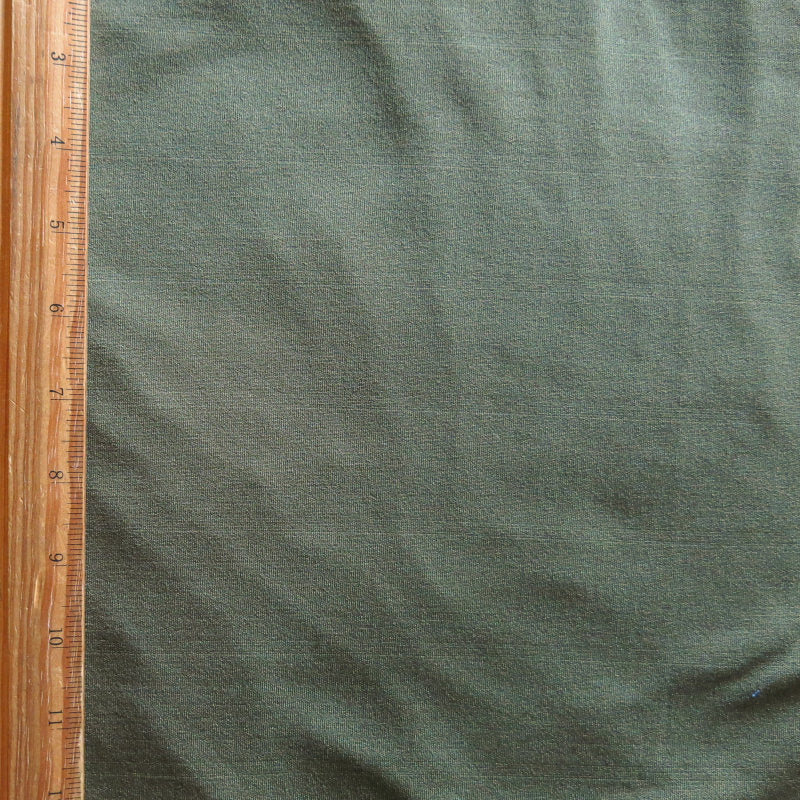 Brushed Back Jersey Knit Fabric Olive Green Striped Poly Spandex