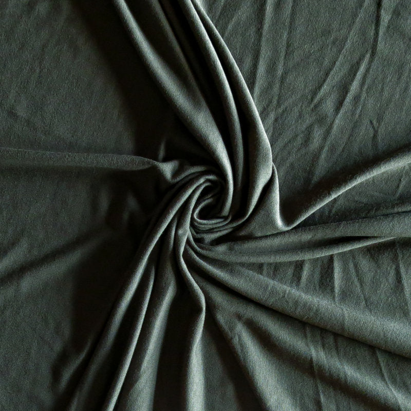 Bamboo Spandex Jersey Knit Fabric - Olive Green