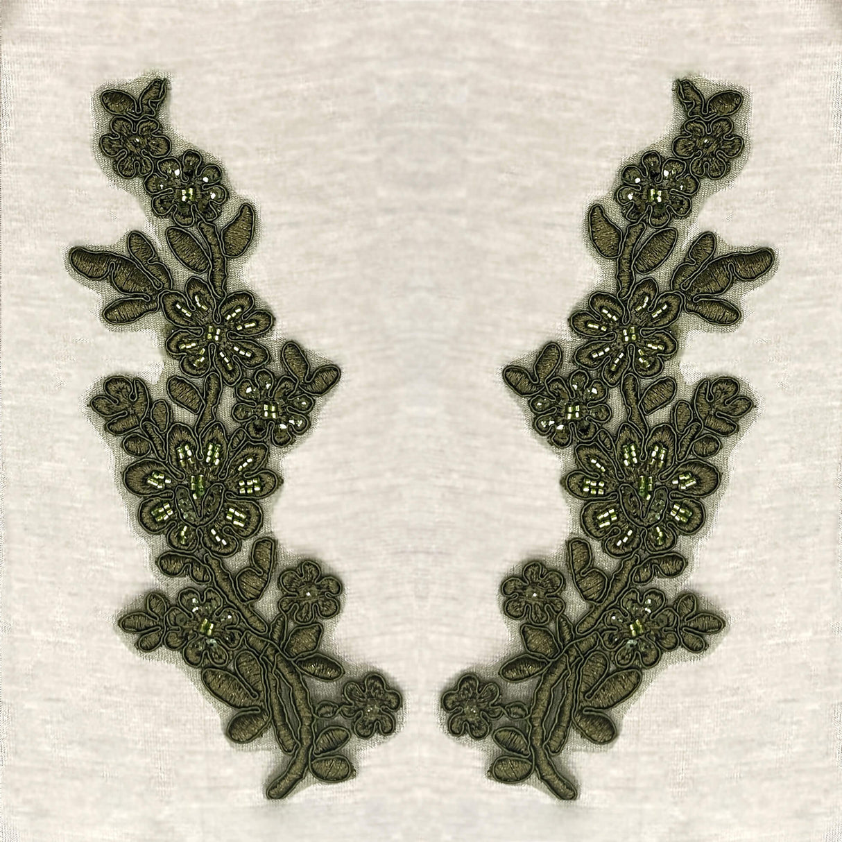 Beaded Floral Lace Applique
