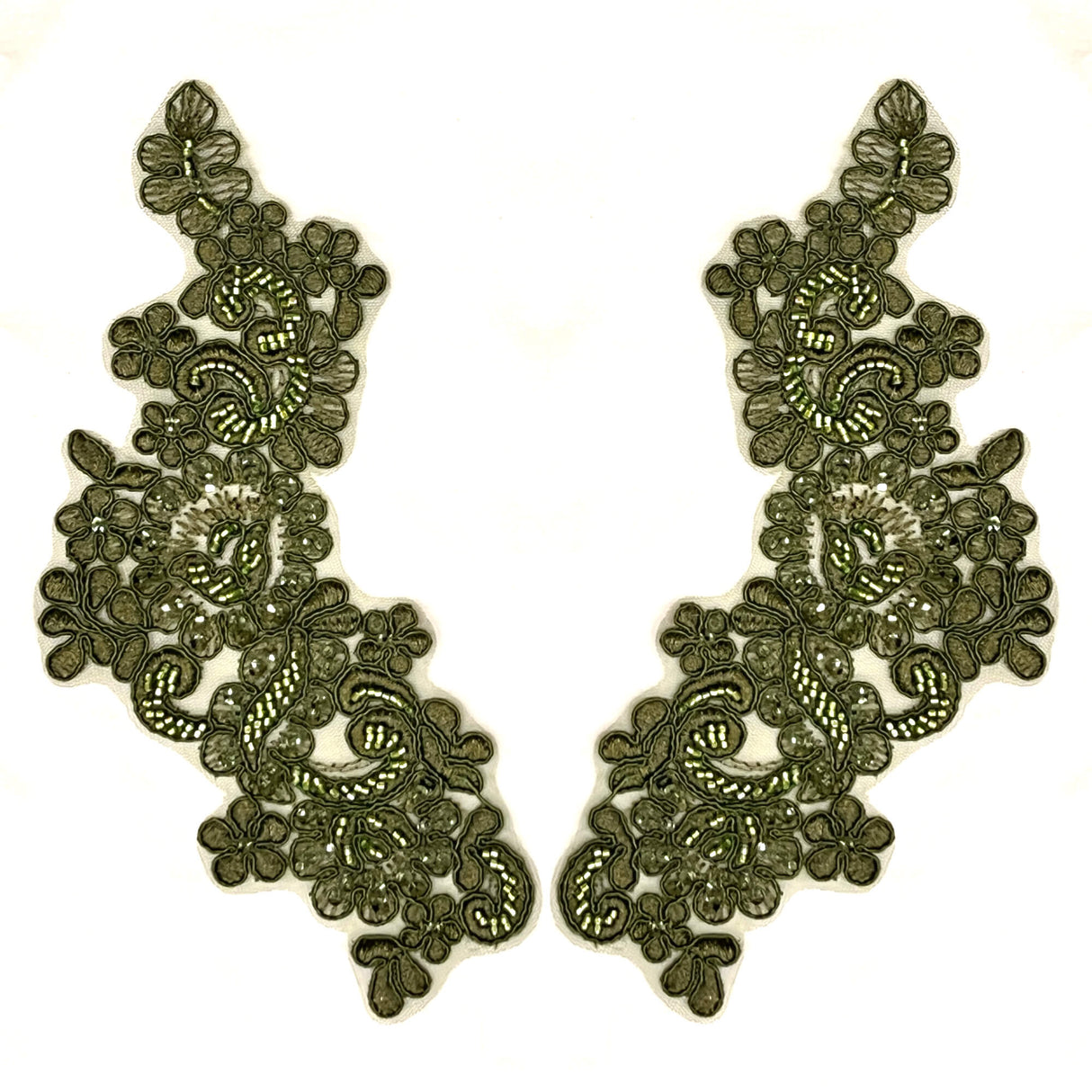 Beaded Floral Lace Applique