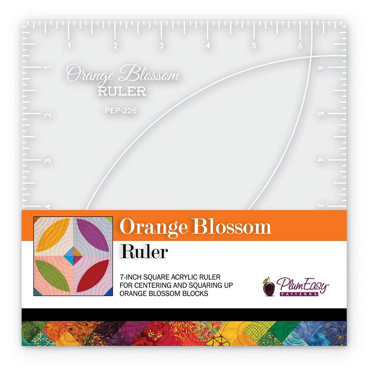Acrylic Orange Blossom Ruler 7in