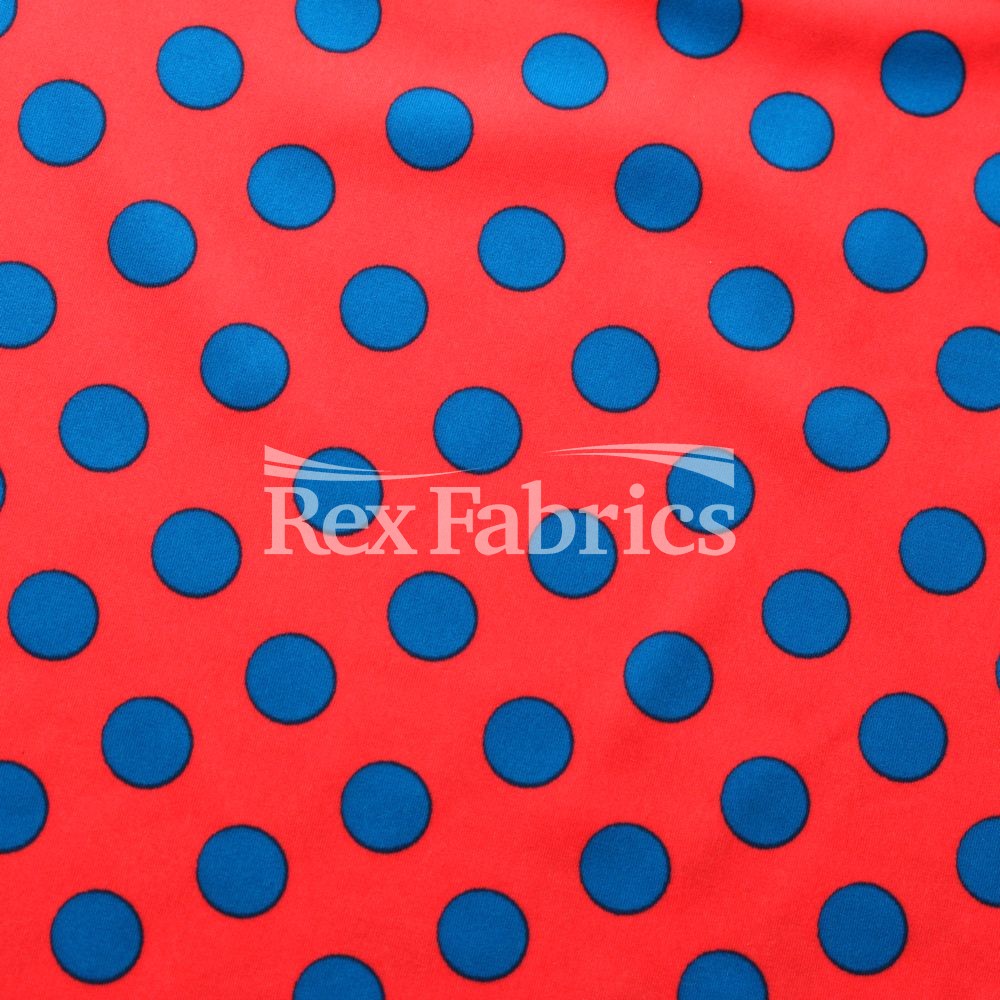 E-Z Dots Matte Nylon Spandex Fabric - Multicolor Polka Dots, 58/60" Width (1 Yard)