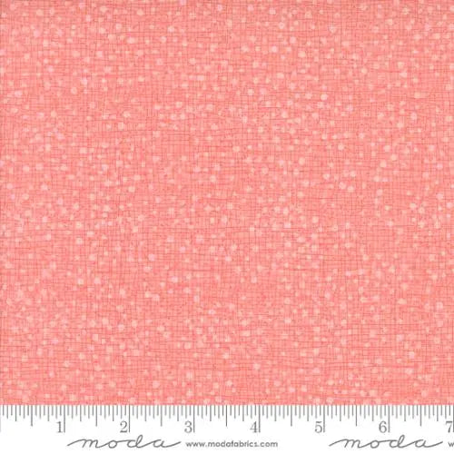 Cotton Print Orange Peach Superbloom Dotty Thatched Fabric