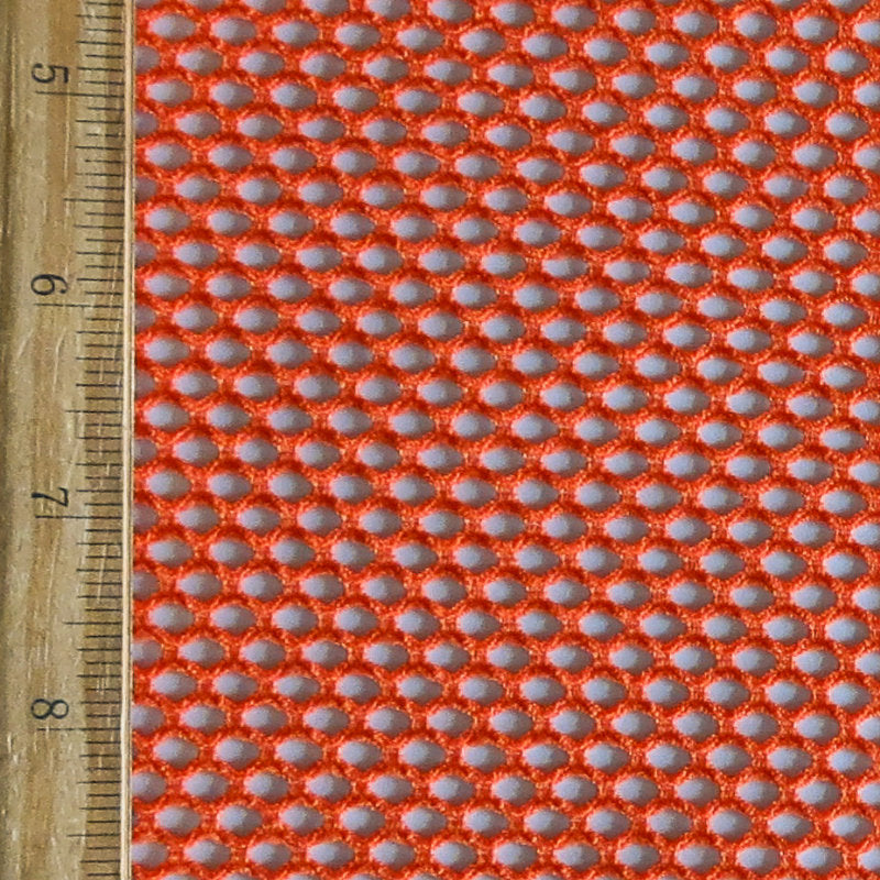 Orange Diamond Poly Spandex Mesh Fabric