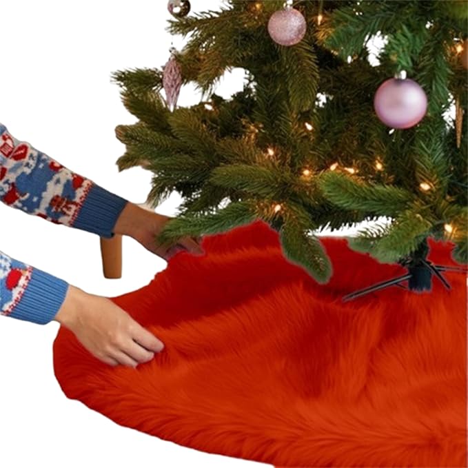 Faux Fur Christmas Tree Skirt 30 Inch