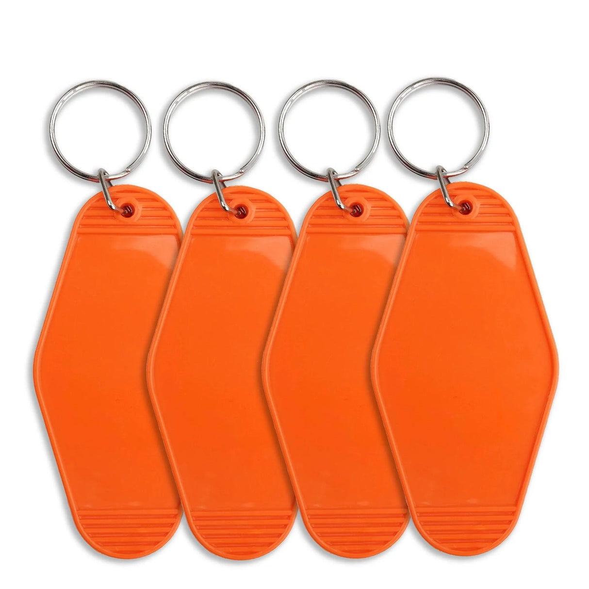 Retro Motel Keychain with Silver Ring - Orange (4 per Set)