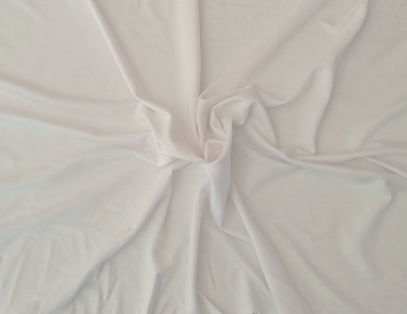 1 Yard White Organic Siro Bamboo Spandex Jersey Knit Fabric For Dresses Loungewear Baby Apparel 60 Inch Wide