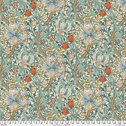 Wide Quilt Backing Golden Lily Autumn William Morris
