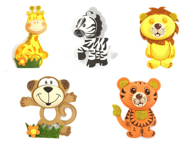7.25" Mixed 3D Foamy - Pack of 6 Foam Animal Decoration