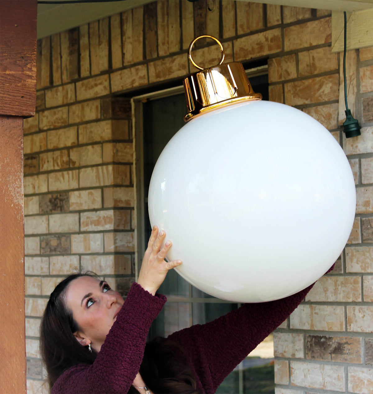 HoliGlow Inflatable LED Ornament - 20" White