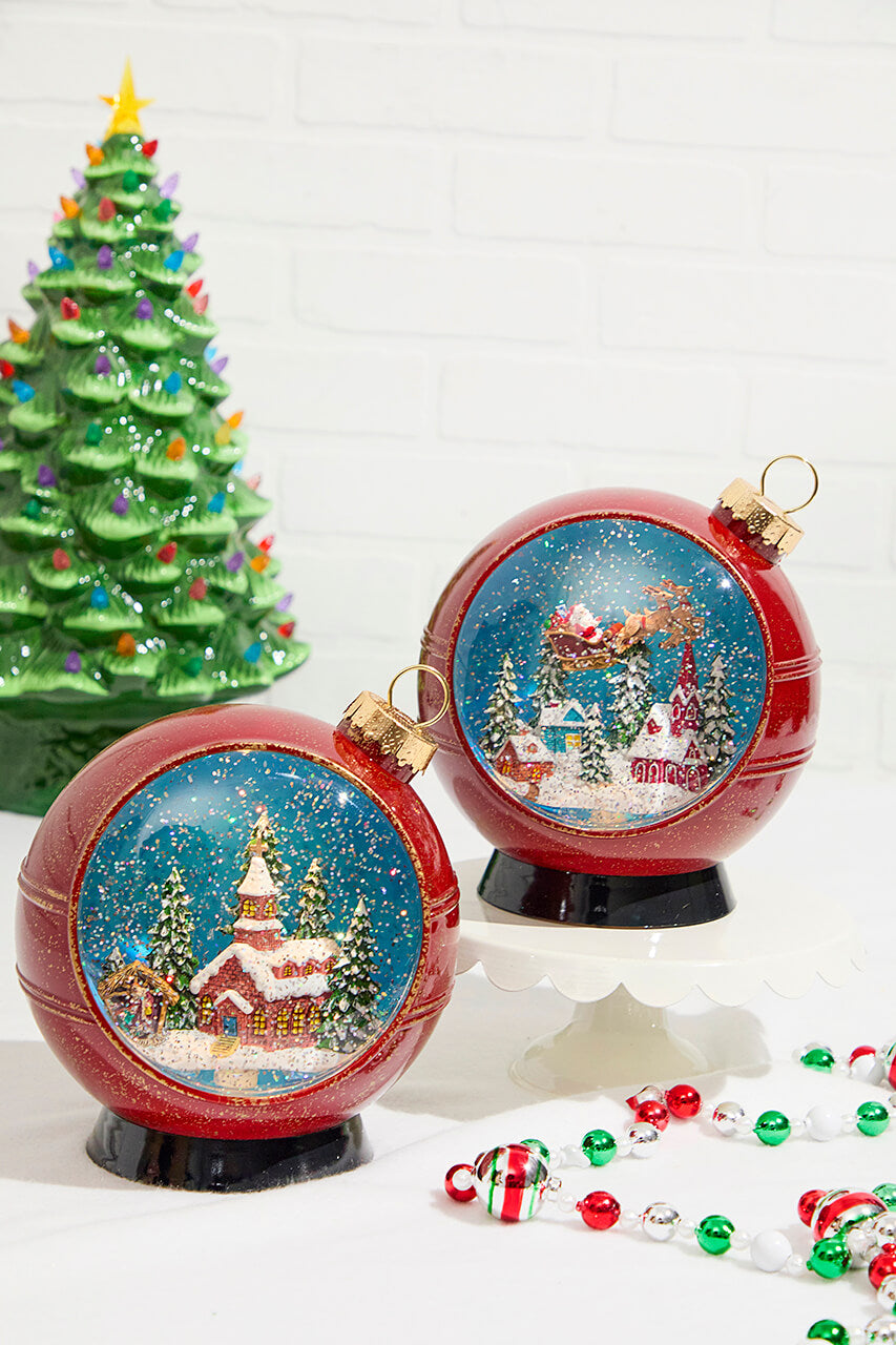 8" Lighted Musical Spinning Water Globe