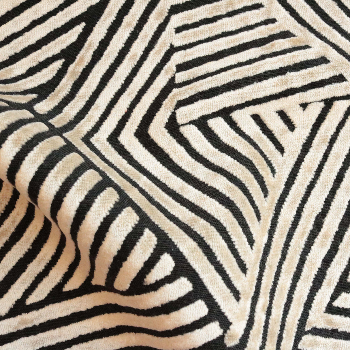 Burnout Velvet Upholstery Fabric Aurora Geometric