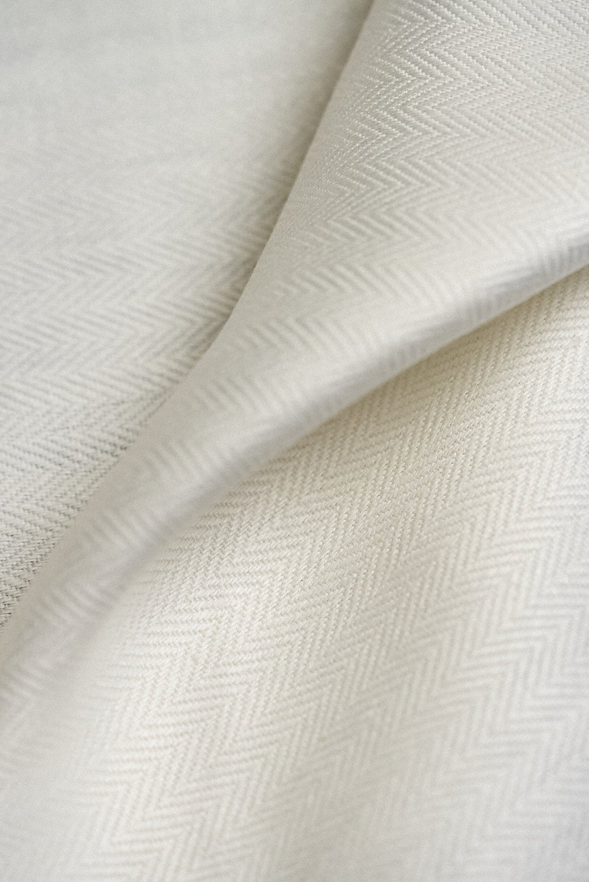 Linen Herringbone Fabric Ivory